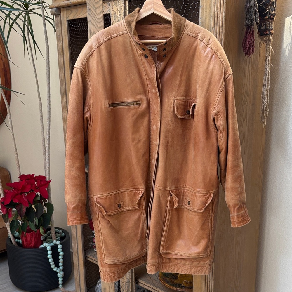 Vintage Nancy Heller Leather Long Coat